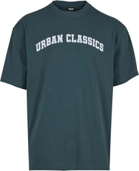 URBAN CLASSICS T-Shirt UC College Logo Tall Tee Grün/Dunkelgrün/Türkis