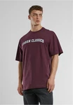 URBAN CLASSICS T-Shirt UC College Logo Tall Tee Dunkelrot/Bordeaux/Lila