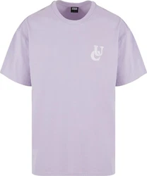 URBAN CLASSICS T-Shirt UC Weavy Logo Heavy Oversized Tee Lila