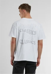 URBAN CLASSICS T-Shirt UC Weavy Logo Heavy Oversized Tee Grau/Weiß/Hellblau/Schwarz