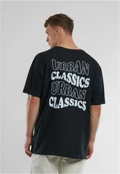 URBAN CLASSICS T-Shirt UC Weavy Logo Heavy Oversized Tee Schwarz