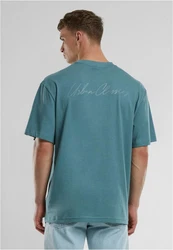 URBAN CLASSICS T-Shirt UC Signature Logo Tall Tee Türkis/Blau/Grün
