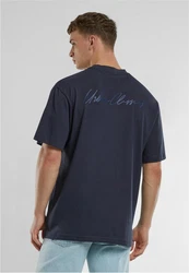 URBAN CLASSICS T-Shirt UC Signature Logo Tall Tee Dunkelblau