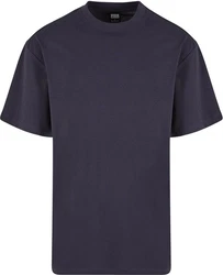 URBAN CLASSICS T-Shirt UC Signature Logo Tall Tee Dunkelblau