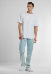 URBAN CLASSICS T-Shirt UC Signature Logo Tall Tee Weiß/Grau/Creme/Hellblau