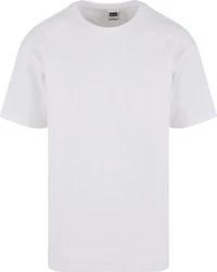 URBAN CLASSICS T-Shirt UC Signature Logo Tall Tee Weiß/Grau/Creme/Hellblau
