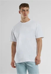 URBAN CLASSICS T-Shirt UC Signature Logo Tall Tee Weiß/Grau/Creme/Hellblau