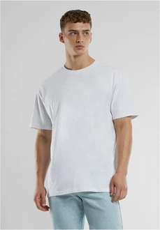 URBAN CLASSICS T-Shirt UC Signature Logo Tall Tee Weiß/Grau/Creme/Hellblau