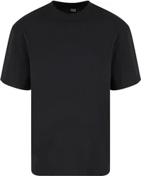 URBAN CLASSICS T-Shirt UC Signature Logo Tall Tee Schwarz/Dunkelblau