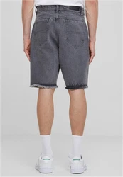 URBAN CLASSICS Shorts Open Edge Two Knee Denim Shorts Grau/Dunkelgrau/Hellgrau