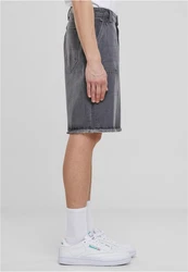 URBAN CLASSICS Shorts Open Edge Two Knee Denim Shorts Grau/Dunkelgrau/Hellgrau