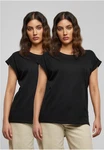URBAN CLASSICS T-Shirt Pre-Pack Ladies Extended Shoulder Tee Schwarz