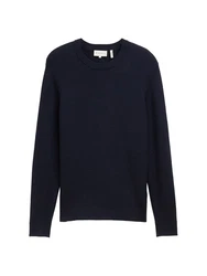 TOM TAILOR Strickpullover Comfort Wool Dunkelblau/Schwarz/Blau