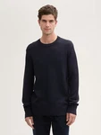 TOM TAILOR Strickpullover Comfort Wool Dunkelblau/Schwarz/Blau