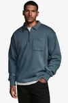 Next Sweatshirt Jersey-Sweatshirt Reißverschluss am Polokragen Blau/Grau/Hellblau/Hellgrau