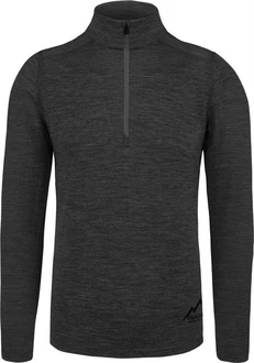 normani Langarmshirt Herren mit 1/4 Zipper Canberra Dunkelgrau/Grau/Schwarz