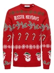 ONLY & SONS Pullover ONSXMAS REG 5 ALLOVER CREW KNIT Dunkelrot/Rot