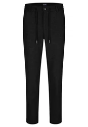 HECHTER PARIS Stoffhose Tapered Fit (1-tlg) Schwarz/Dunkelgrau