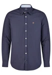HECHTER PARIS Langarmhemd Modern Fit Dunkelblau/Blau/Beige