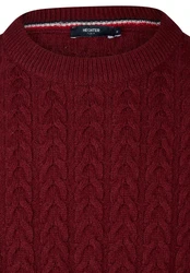 HECHTER PARIS Strickpullover Regular Fit Dunkelrot/Bordeaux