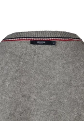 HECHTER PARIS Strickpullover Modern Fit Grau/Dunkelgrau/Hellgrau