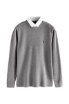 Next 2-in-1 Pullover Hemdeinsatz Grau/Hellgrau/Silber
