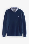 Next 2-in-1 Pullover Hemdeinsatz Dunkelblau/Blau/Hellblau