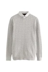 Next 2-in-1 Pullover Hemdeinsatz Grau