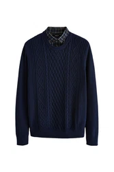 Next 2-in-1 Pullover Hemdeinsatz Dunkelblau/Blau/Hellblau