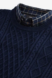 Next 2-in-1 Pullover Hemdeinsatz Dunkelblau/Blau/Hellblau