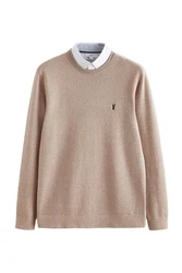 Next 2-in-1 Pullover Hemdeinsatz Braun/Beige/Khaki