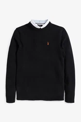 Next 2-in-1 Pullover Hemdeinsatz Schwarz