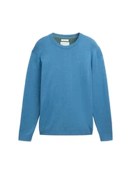 TOM TAILOR Rundhalspullover blau