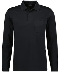 RAGMAN Poloshirt Langarmshirts Grau/Schwarz/Dunkelgrau/Dunkelblau