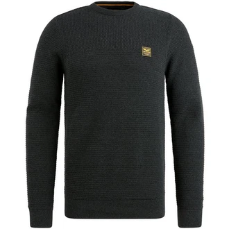 PME LEGEND Rundhalspullover Crewneck Dunkelgrau/Grau/Gelb/Dunkelgrün/Schwarz