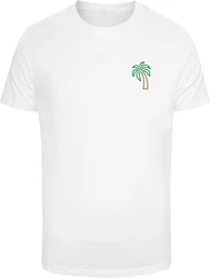 Mister Tee T-Shirt Coconut Tree Tee Weiß/Türkis/Dunkelgrün/Grün/Creme