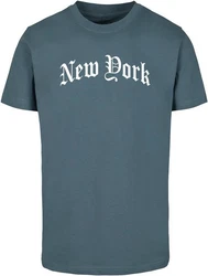Mister Tee T-Shirt New York Wording Tee Blau/Dunkelblau/Grau/Hellblau
