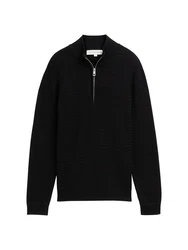 TOM TAILOR Strickpullover Strick Troyer Schwarz
