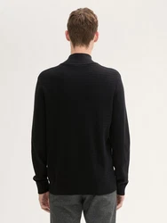 TOM TAILOR Strickpullover Strick Troyer Schwarz