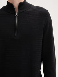 TOM TAILOR Strickpullover Strick Troyer Schwarz