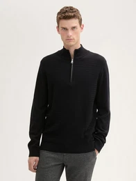 Strickpullover Strick Troyer mit Struktur Mix