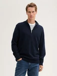 TOM TAILOR Strickpullover Strick Troyer Dunkelblau/Blau