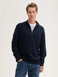 Strickpullover Strick Troyer mit Struktur Mix