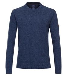 Redmond Strickpullover Uni Dunkelblau/Blau