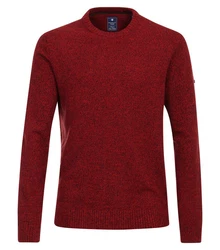 Redmond Strickpullover Uni Dunkelrot/Rot/Bordeaux