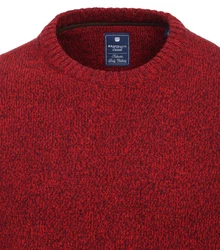 Redmond Strickpullover Uni Dunkelrot/Rot/Bordeaux