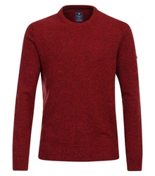 Redmond Strickpullover Uni Dunkelrot/Rot/Bordeaux