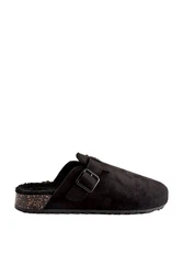 Next Pantoletten mit Schnalle Hausschuh Schwarz/Dunkelbraun/Bordeaux/Braun