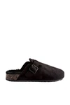 Next Pantoletten mit Schnalle Hausschuh Schwarz/Dunkelbraun/Bordeaux/Braun