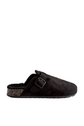 Next Pantoletten mit Schnalle Hausschuh Schwarz/Dunkelbraun/Bordeaux/Braun